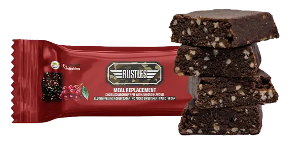 Rustles Meal Replacement Bar - Cocoa Sour Cherry Pie - with added vitamins and minerals